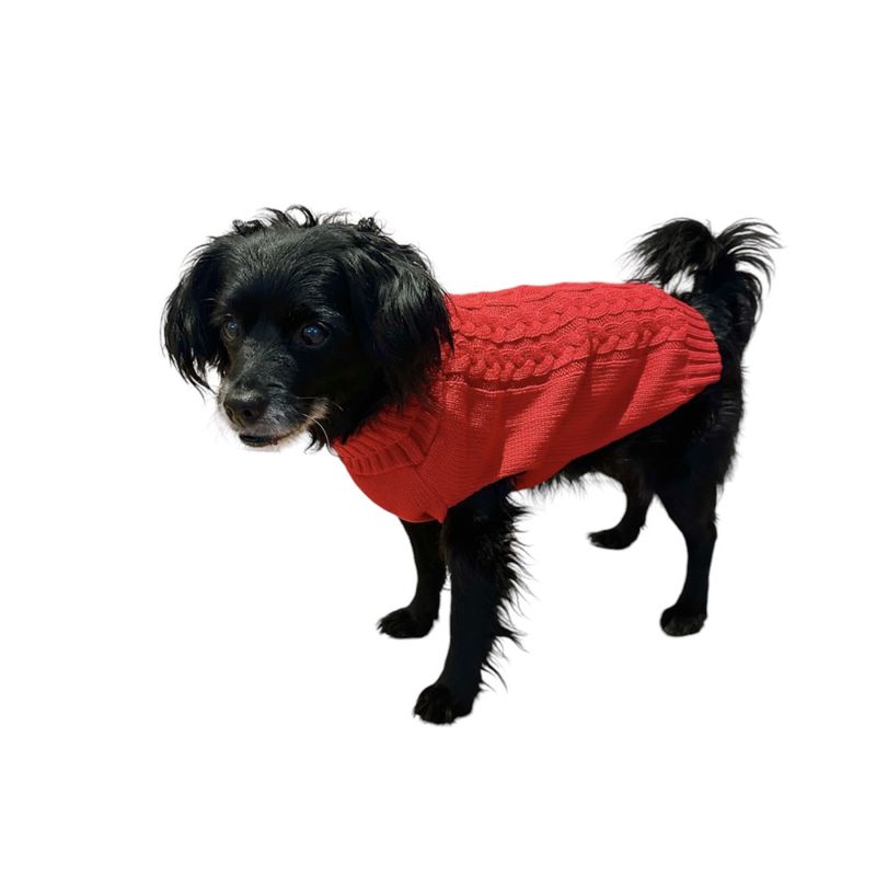 Rød strikket hundegenser 