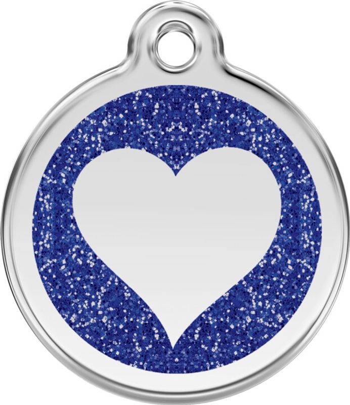 ID-brikke med Glitter - Hjerte