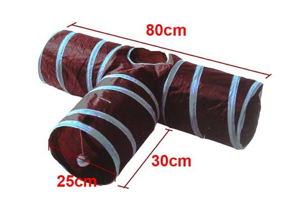 Hovedbilde Blå/sort kattetunnel med flere åpninger