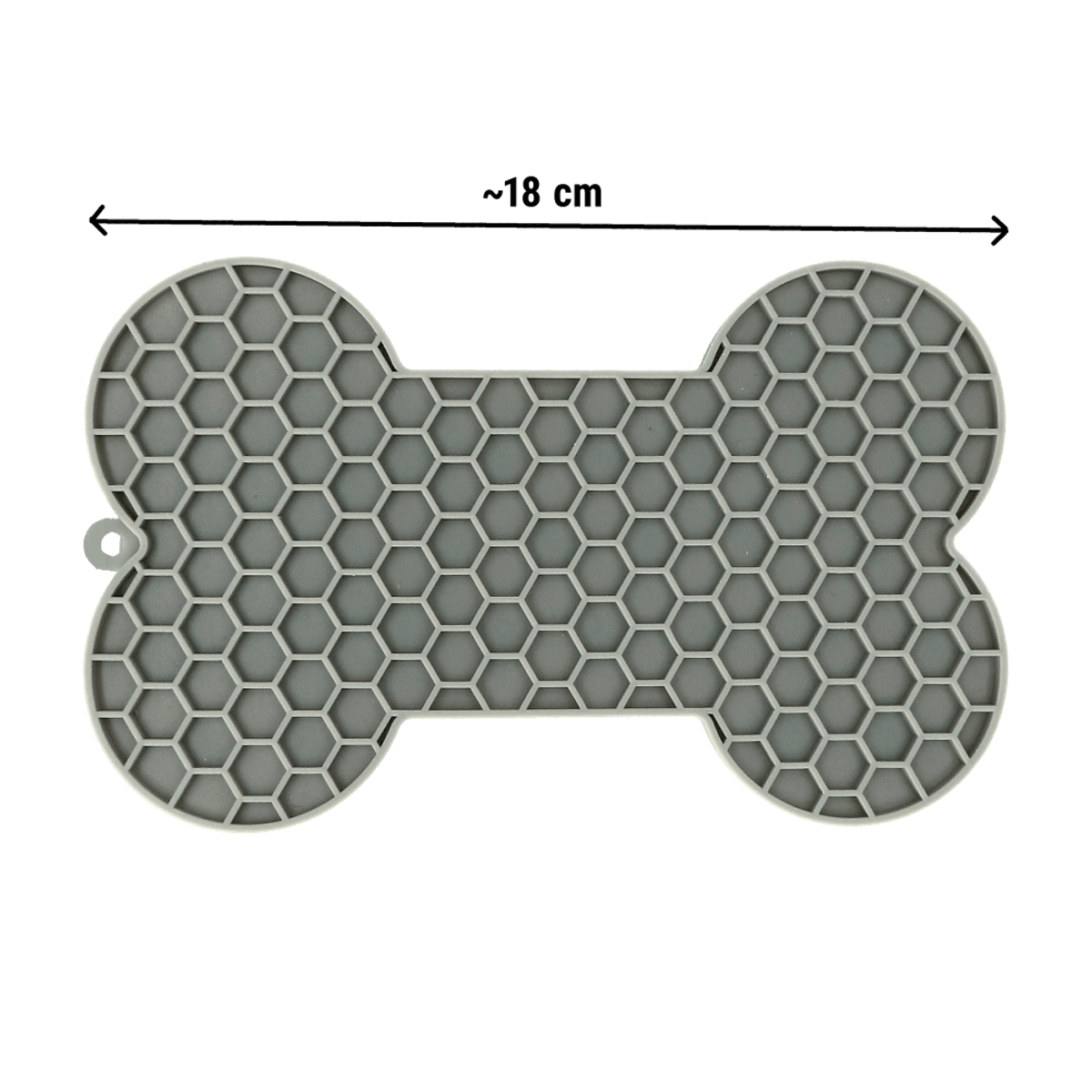 Grå slikkematte til hund og katt, 18cm