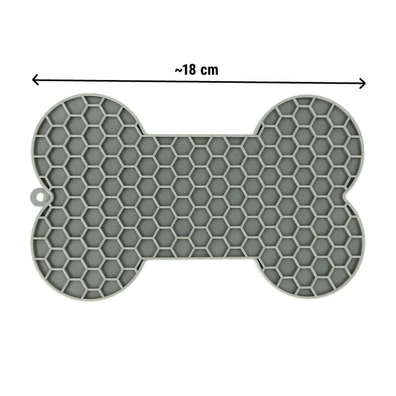 Grå slikkematte til hund og katt, 18cm