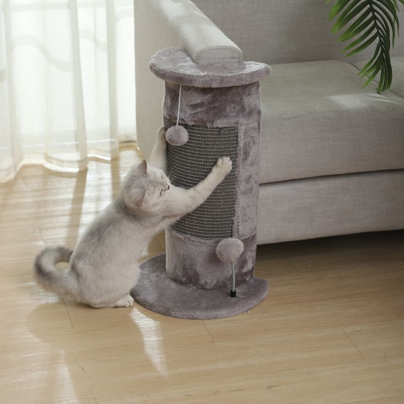 Grått klorestativ til katt for sofa og hjørner