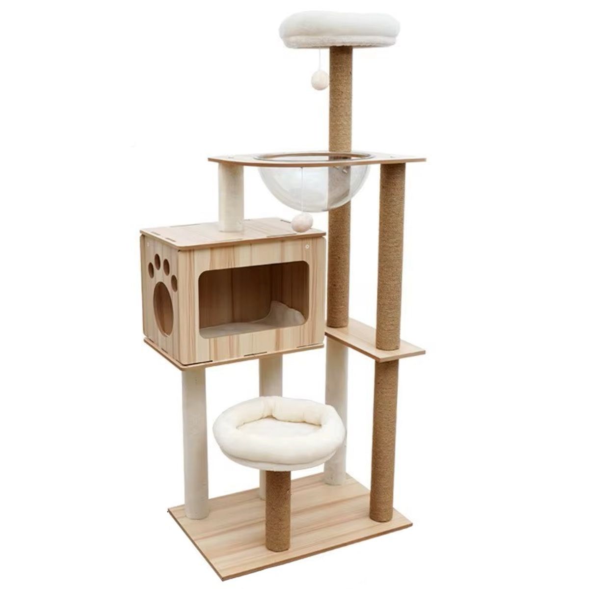 Nordisk multi kloremøbel til katt i tre, 135 cm