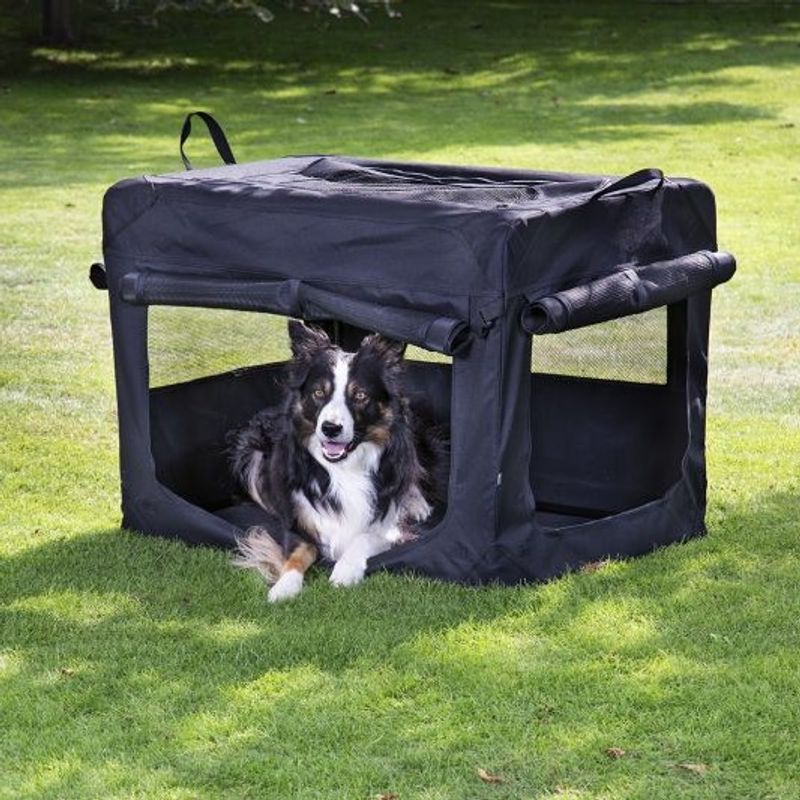 80cm XL Sort canvas hundebur