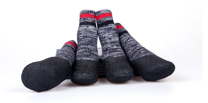 Hovedbilde Gummierte hundesokker, sort 4pk