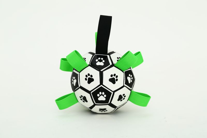 Oppblåsbar fotball til hund - solid, spretten ball for aktiv lek og trening, Ø: 15 cm