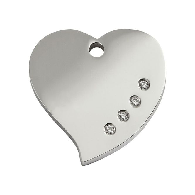 Hovedbilde ID-brikke med diamant - Hjerte