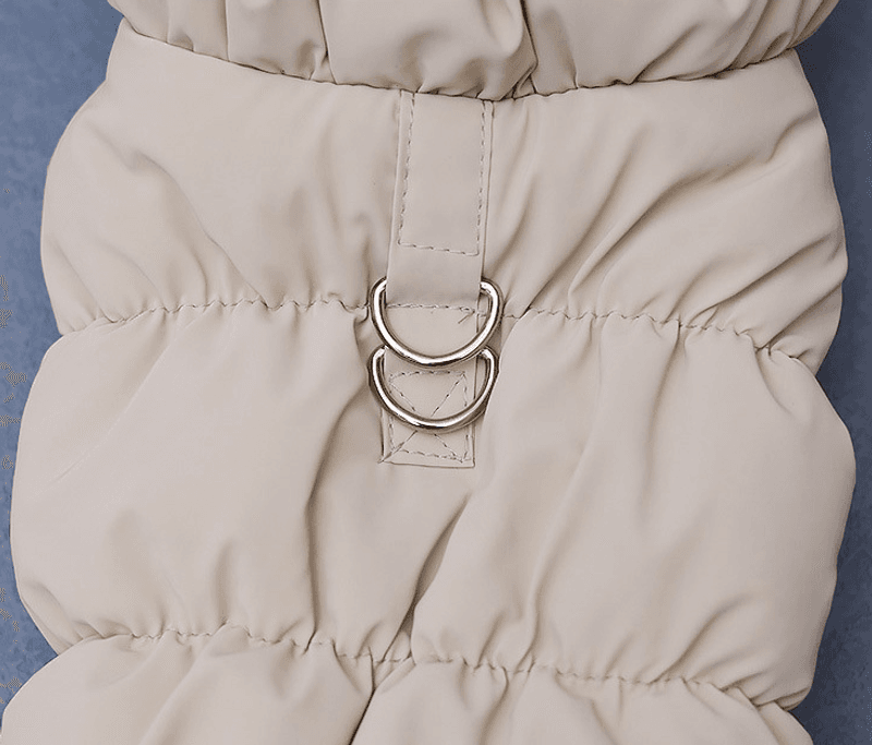 Beige boblejakke til hund