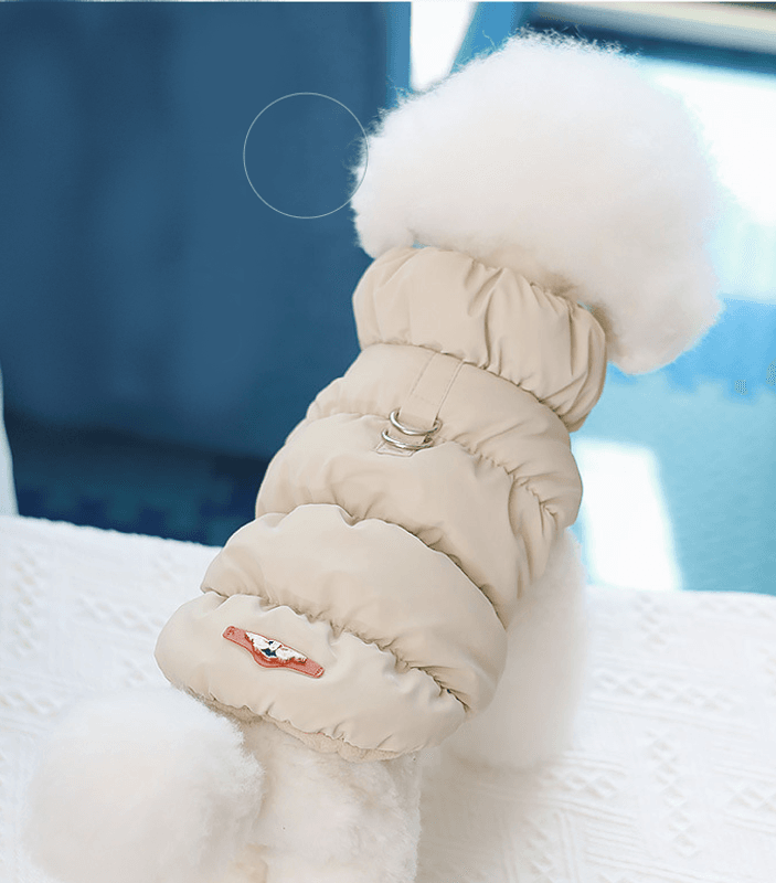 Beige boblejakke til hund