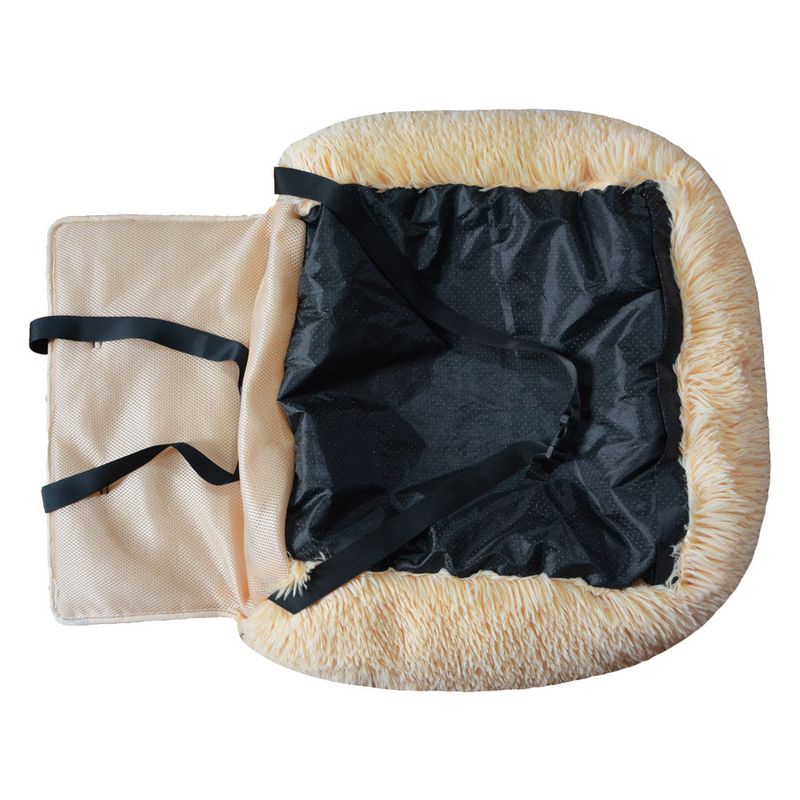 Beige fluffy bilsete til hund