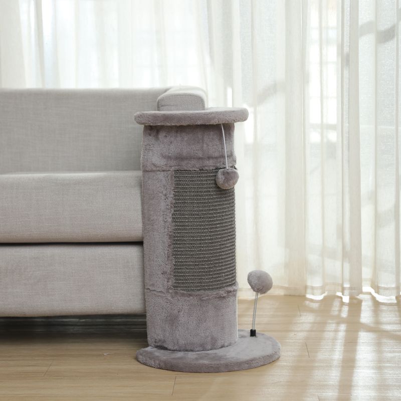 Grått klorestativ til katt for sofa og hjørner