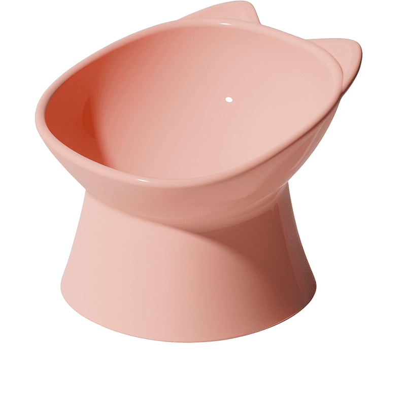 Rosa ergonomisk opphøyet designskål til katt