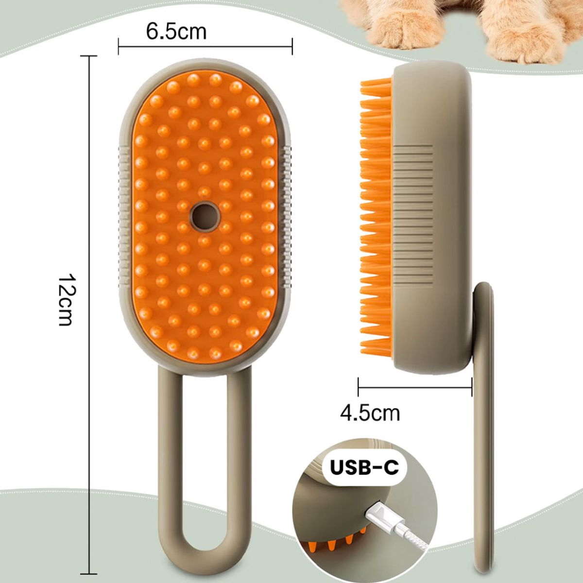 Steamspray børste til hund og katt – Effektiv pelsrenser