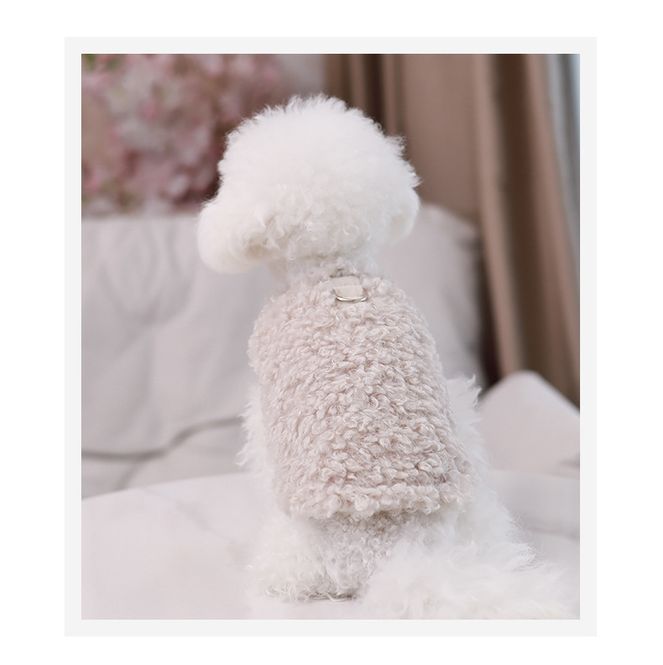 Hovedbilde Lys beige fuskepels hundevest 
