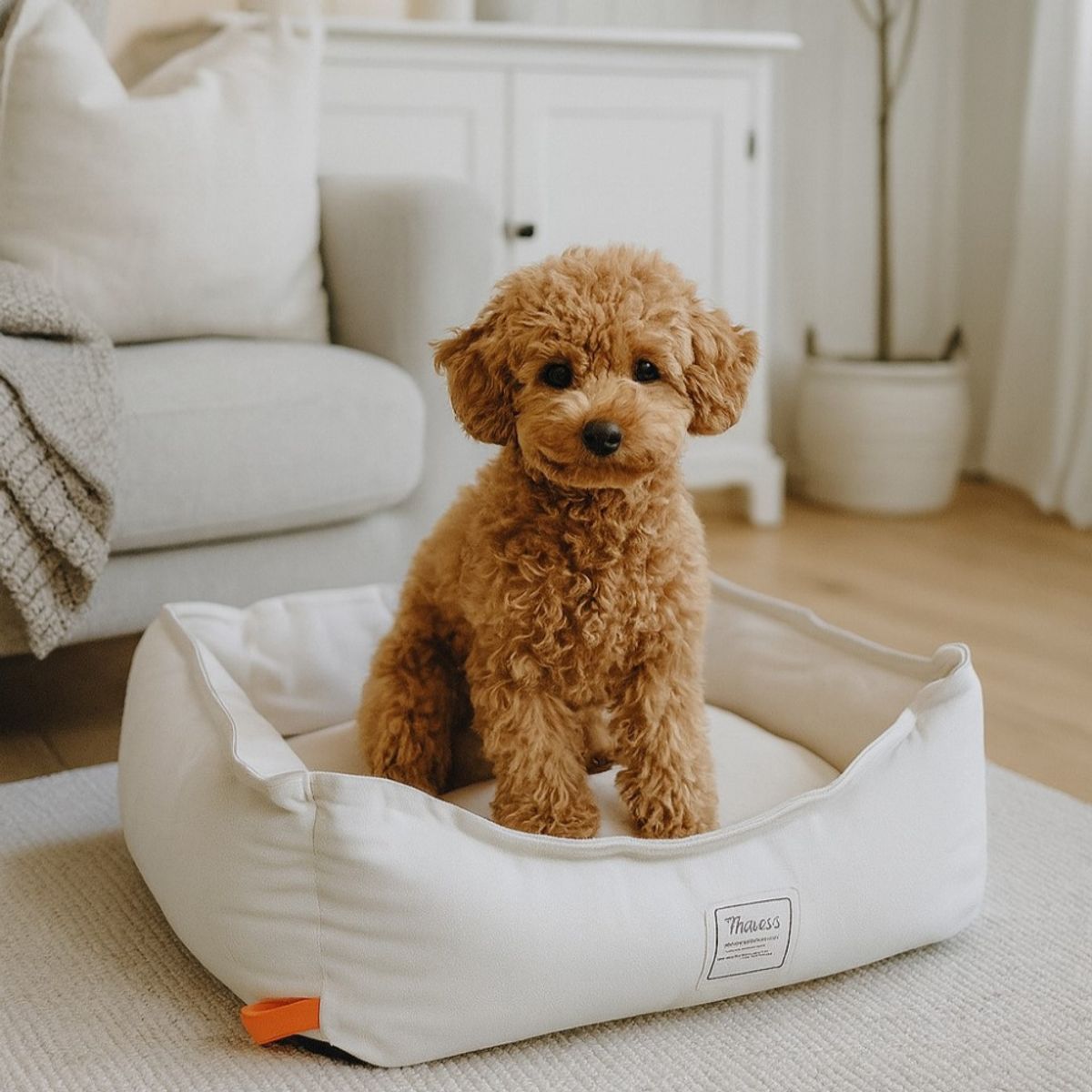 Cream Nordic hundeseng i to størrelser