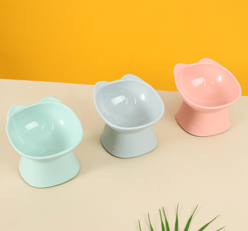Rosa ergonomisk opphøyet designskål til katt