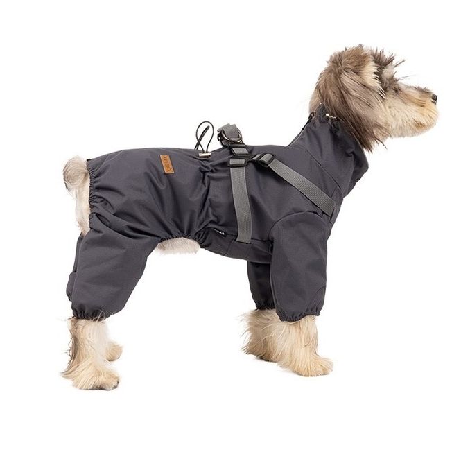 Hovedbilde Grå fire-bens overall til hund, hundedress som er vann- og vindtett