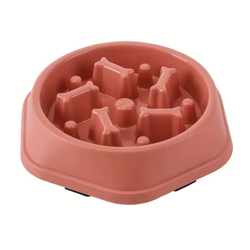 Korallrosa anti-glupsk slow feeder matskål til hund