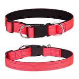 Hovedbilde Vannmelonfarget premium polstret halsbånd med refleks og dobbel D-ring