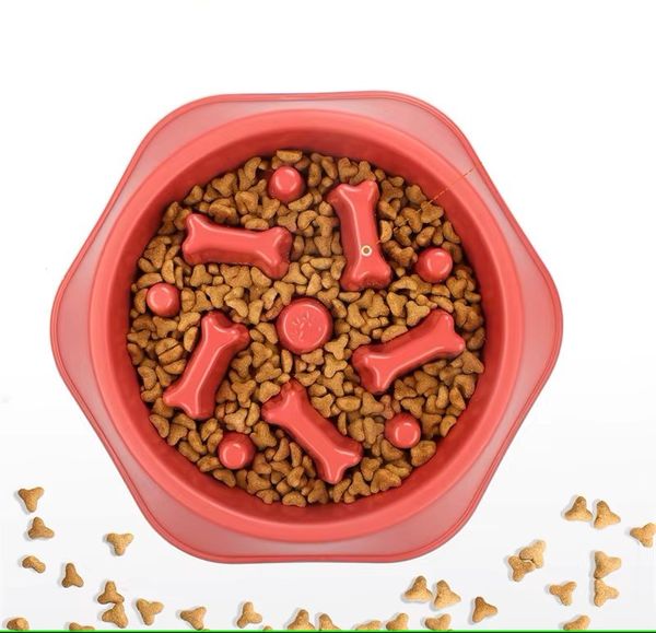 Bilde av Rosa anti-glupsk slow feeder matskål til hund