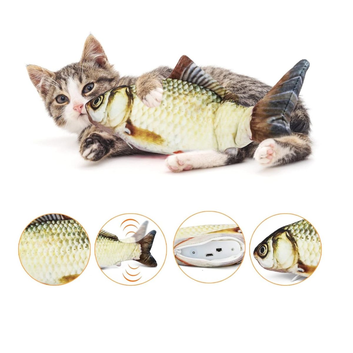 Gul Sprellende fisk katteleke