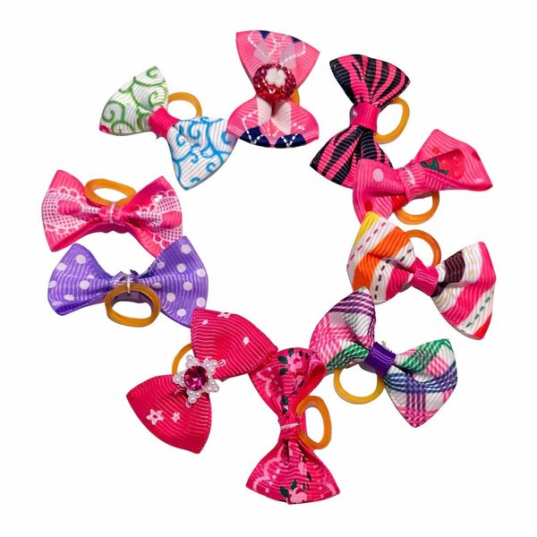 Hovedbilde 10pk enkle toppsløyfer med strikk - jentete design