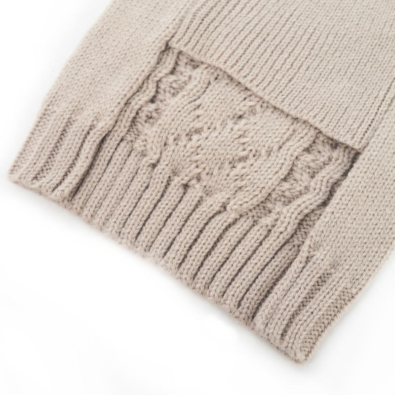 Beige strikket hundegenser 