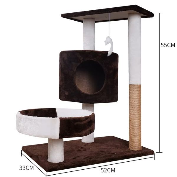 Hovedbilde Brunt/Lyst kloremøbel til katt, 55cm høyt