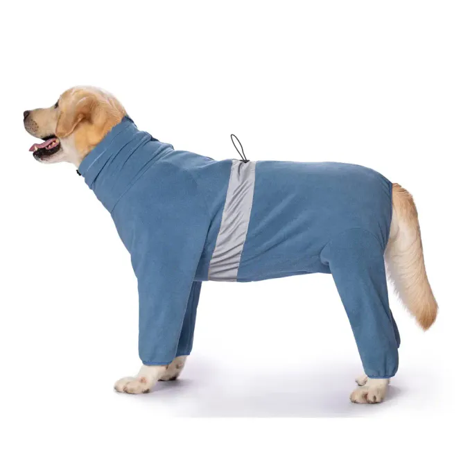 Hovedbilde Blågrå fleece heldress til hund - Varmende fleecedress