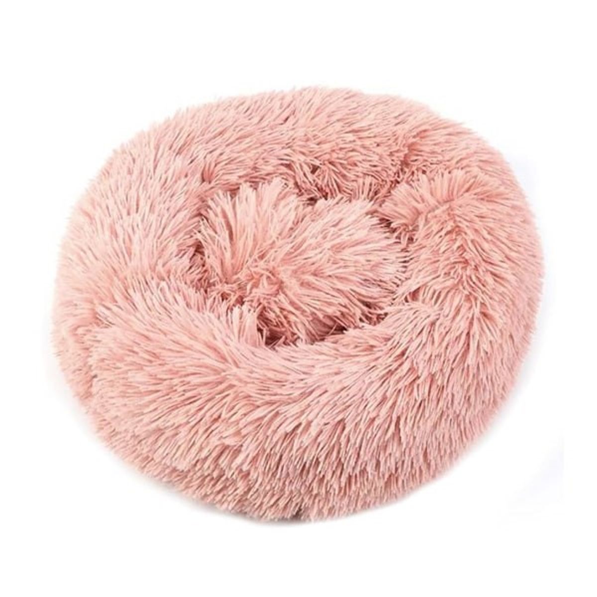 Rosa Donut hundeseng - Fluffy rund hunde - og katteseng, to str