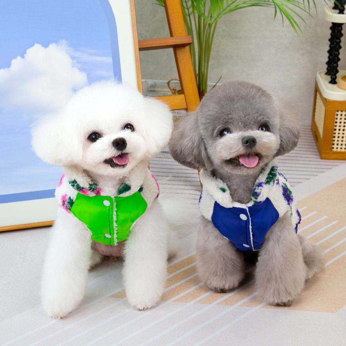 Teddy hundevest med blomster - Rosa