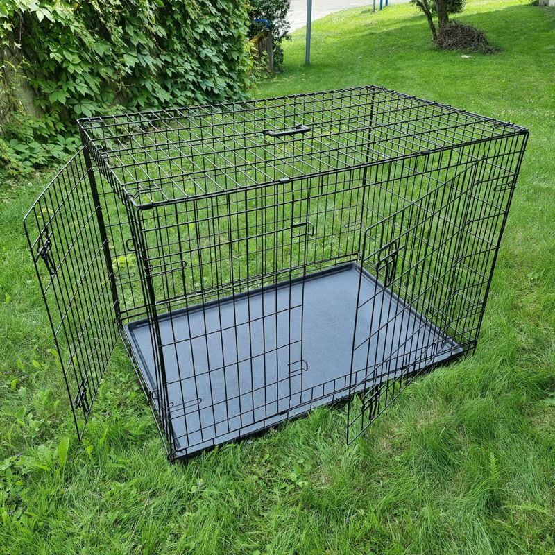 Large sammenleggbart stålbur til hund (93x62x69cm)