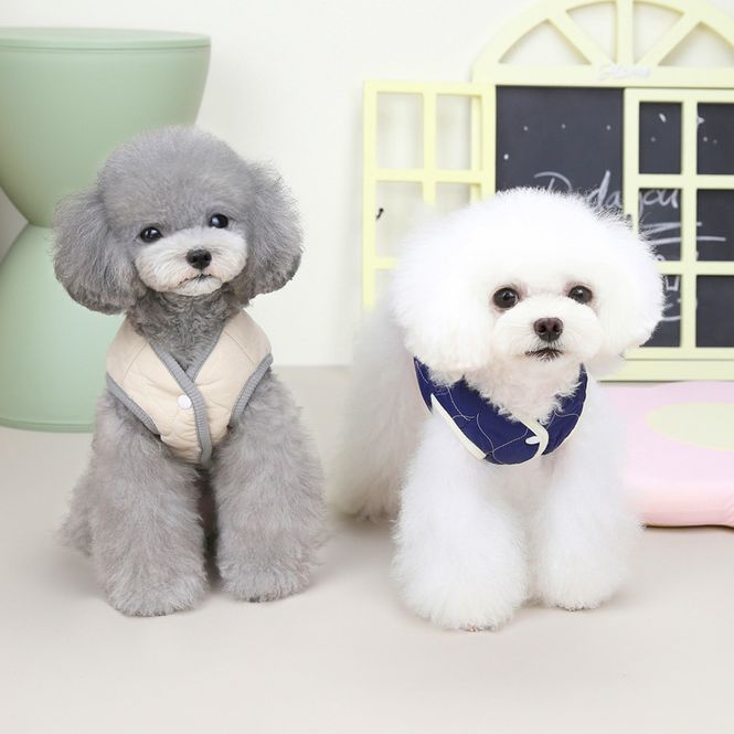 Hovedbilde Hundevest - quiltet navy fleecejakke