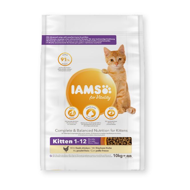 Hovedbilde IAMS CAT Vitality Kitten & Junior kylling 10kg
