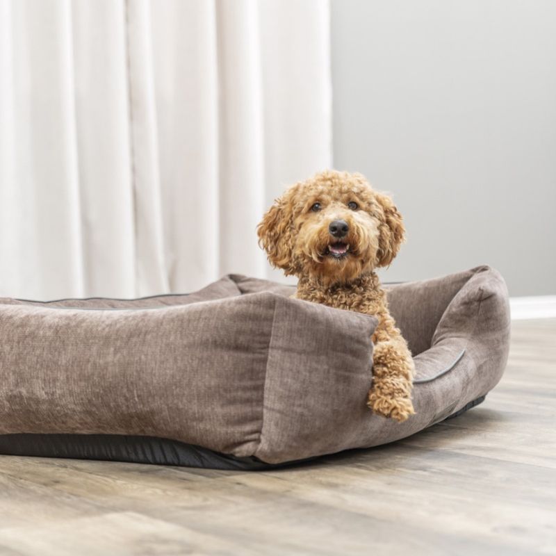 Brun Vital hundeseng i chenille, 3 str