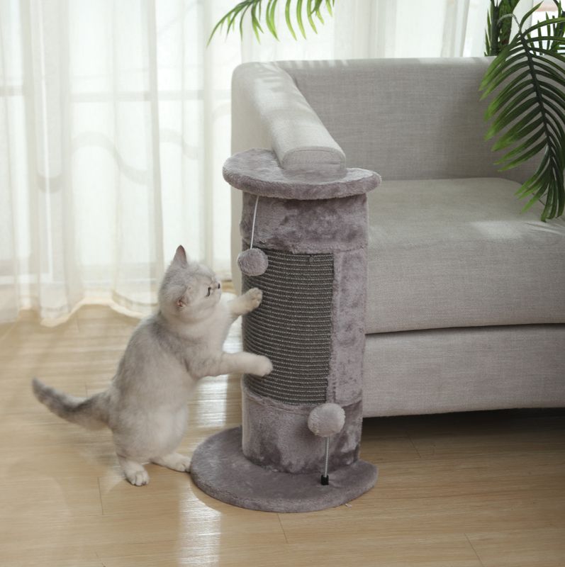 Grått klorestativ til katt for sofa og hjørner
