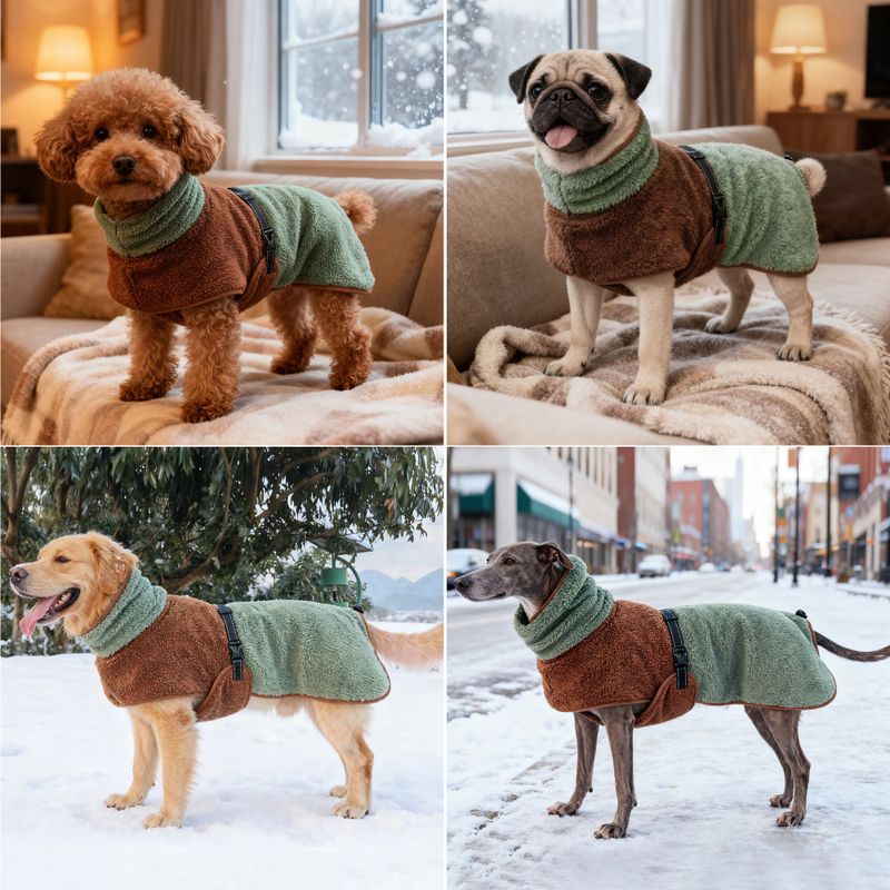 Mykt fleecedekken til hund Brun/Grønt