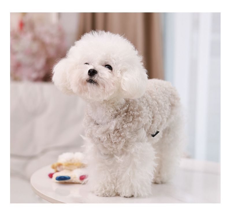 Lys beige fuskepels hundevest 