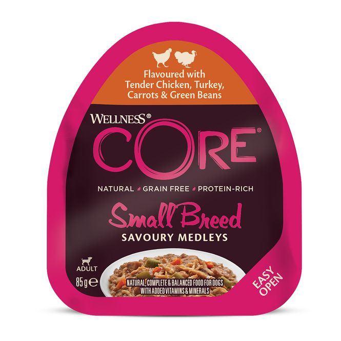 Hovedbilde CORE Small Breed Savoury Medleys Farmer Multipack våtfôr til hund 6pk