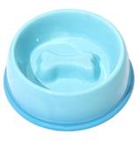 Hovedbilde Blå fin keramikk hundeskål med hundebeini bunnen - slow feeder matskål til hund