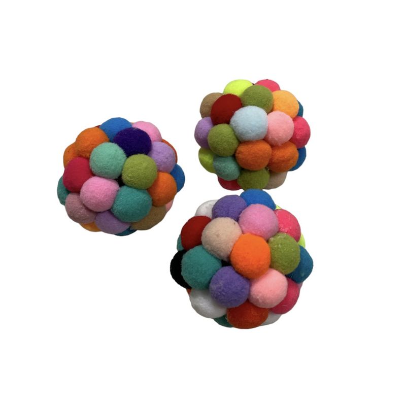 Fargerik pompom katteleke